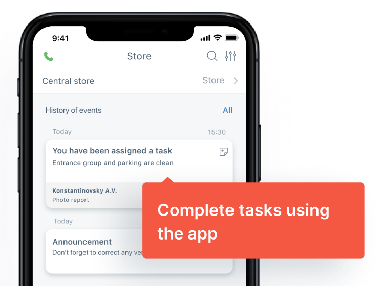 QVALON tasks mobile interface