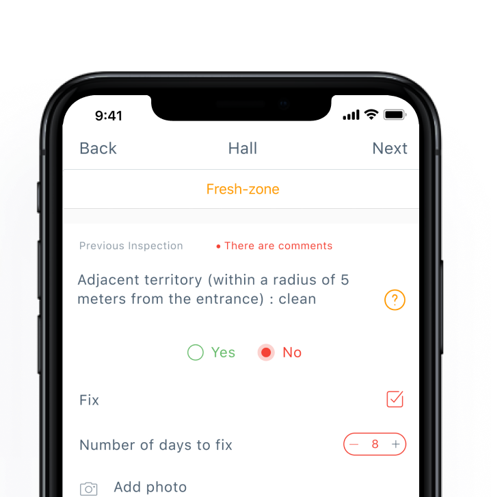 QVALON checklists mobile interface